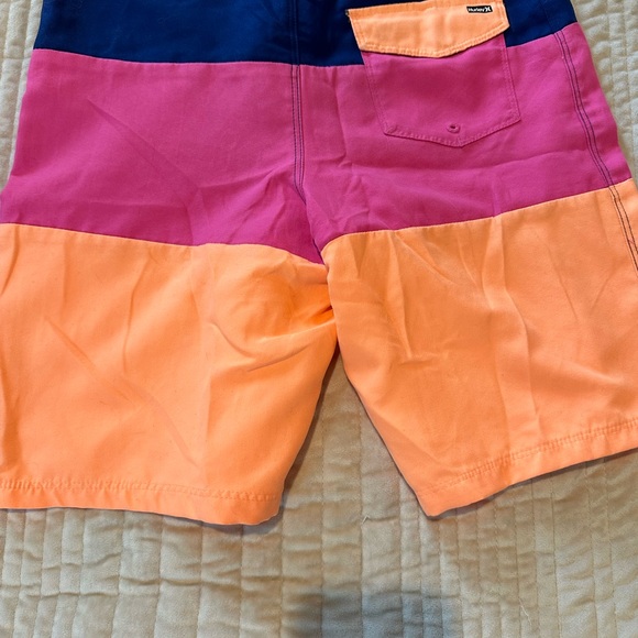 Hurley Boy’s Swim Shorts - Blue, Pink, Orange - Picture 2 of 3